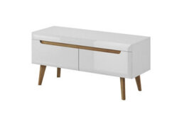 Arte Elegant Nordi Tv Cabinet H500mm W1070mm D400mm In White Gloss And Oak Riviera - Stylish Entertainment Storage - thumbnail 1
