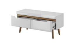 Arte Elegant Nordi Tv Cabinet H500mm W1070mm D400mm In White Gloss And Oak Riviera - Stylish Entertainment Storage - thumbnail 2