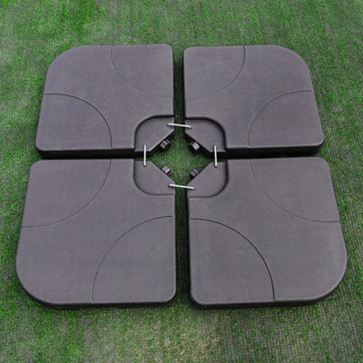Living And Home Black Hdpe Square Water And Sand Filled Plastic Freestanding Garden Parasol Base - image 1