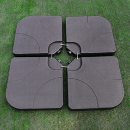 Living And Home Black Hdpe Square Water And Sand Filled Plastic Freestanding Garden Parasol Base - thumbnail 1