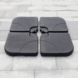 Living And Home Black Hdpe Square Water And Sand Filled Plastic Freestanding Garden Parasol Base - thumbnail 2