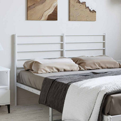Walplus White Metal Headboard For 135 Cm Bed Frame  Bedroom Furniture - image 1