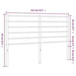Walplus White Metal Headboard For 135 Cm Bed Frame  Bedroom Furniture - thumbnail 7