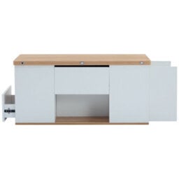 Btm Lift-Top Coffee Table With Storage, 2 Drawers, White & Oak, Living Room - thumbnail 6