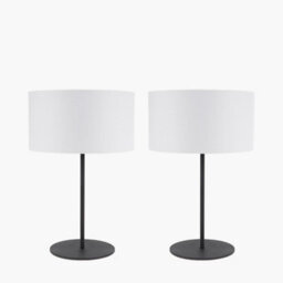 Pacific Lifestyle Set Of 2 Elin Matt Black And Ivory Table Lamp - thumbnail 3