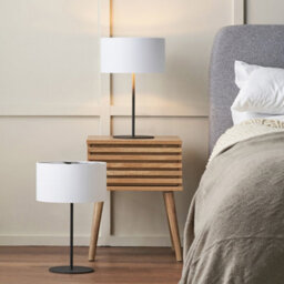 Pacific Lifestyle Set Of 2 Elin Matt Black And Ivory Table Lamp - thumbnail 1