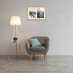AK Frames 20X14 Country Pine Modern Multi Photo Frame With White Mount - Holds 2 Apertures (2X) A4 Photos - thumbnail 3