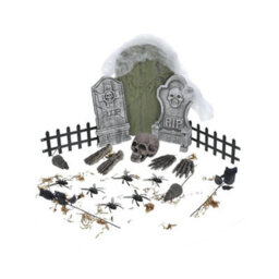 Smiffys Plastic Graveyard Decoration Set (Pack Of 24) Grey (One Size) - thumbnail 3