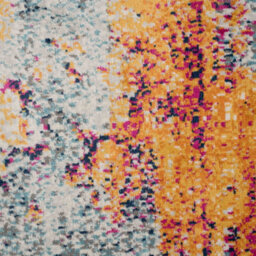 Loomed Navy Blue Ochre Multicolour Distressed Abstract Round Circlular Rug 120Cm Diameter - thumbnail 4