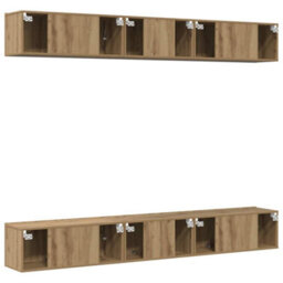 Berkfield Tv Cabinet 6 Pcs Artisan Oak 60 X 30 X 35 Cm Engineered Wood - thumbnail 9
