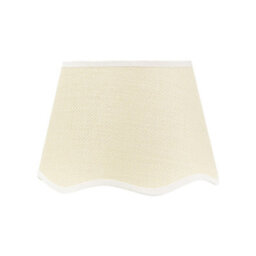 Valuelights Dutton Natural Fabric White Trim Scallop Edge Ceiling Floor Table Small Lamp Shade And Bulb (D)25Cm - thumbnail 2