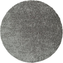 Livabliss Round Moda Shaggy-Solid Color Dark Grey Plush Soft Pile Living Bedroom Rug 120 X 120 Cm Easy Care, Non Shedding - thumbnail 1