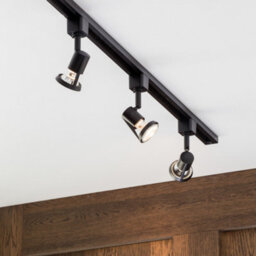 Litecraft Harlem Black 3 Head 1M Straight Kitchen Ceiling Light With Led Bulbs - thumbnail 2