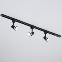 Litecraft Harlem Black 3 Head 1M Straight Kitchen Ceiling Light With Led Bulbs - thumbnail 3