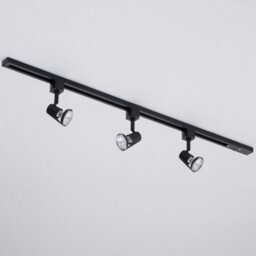 Litecraft Harlem Black 3 Head 1M Straight Kitchen Ceiling Light With Led Bulbs - thumbnail 4