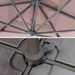 Alice's Garden Square Cantilever Parasol 3X3M - Falgos - Beige-Brown - thumbnail 5