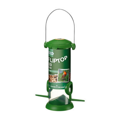 Westland Gardman Flip Top Bird Seed Feeder Green Durable Easy To Refill Outdoor Garden Feeder For Wild Birds - image 1