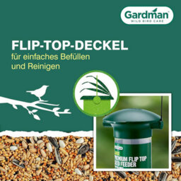 Westland Gardman Flip Top Bird Seed Feeder Green Durable Easy To Refill Outdoor Garden Feeder For Wild Birds - thumbnail 6