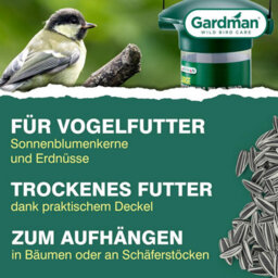 Westland Gardman Flip Top Bird Seed Feeder Green Durable Easy To Refill Outdoor Garden Feeder For Wild Birds - thumbnail 5