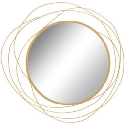 Homcom Metal Wall Art 65Cm Round Mirror For Living Room Dining Room Gold Tone - thumbnail 2