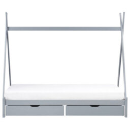 Beliani Kids Bed With Drawers Teepee Pine Wood Devay 90 X 200 Cm (Eu Single) Grey - thumbnail 6