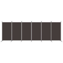 Berkfield 6-Panel Room Divider Brown 520X180 Cm Fabric - thumbnail 3