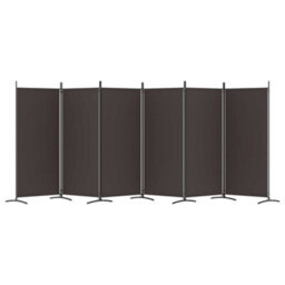Berkfield 6-Panel Room Divider Brown 520X180 Cm Fabric - thumbnail 4