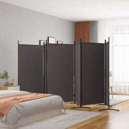Berkfield 6-Panel Room Divider Brown 520X180 Cm Fabric