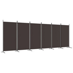 Berkfield 6-Panel Room Divider Brown 520X180 Cm Fabric - thumbnail 2