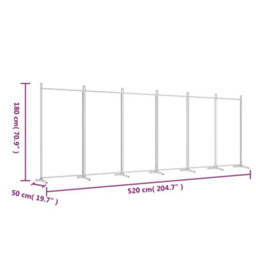 Berkfield 6-Panel Room Divider Brown 520X180 Cm Fabric - thumbnail 8