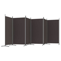 Berkfield 6-Panel Room Divider Brown 520X180 Cm Fabric - thumbnail 5