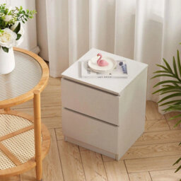 Bed Side Cabinet Bedroom Storage 2Drawer Shelf Nightstand Side Table - thumbnail 1