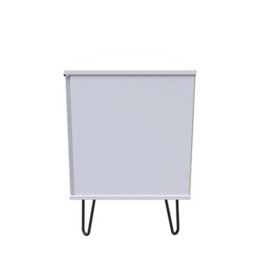 Fuji 2 Door 1 Drawer Wide Tv Unit In Grey Matt & White (Ready Assembled) - thumbnail 2