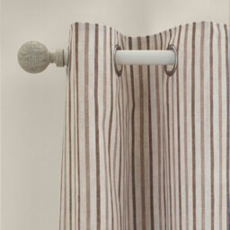 Catherine Lansfield Logan Stripe 66X72 Inch Lined Eyelet Curtains Two Panels Natural - thumbnail 2
