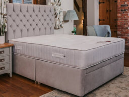 Divan Base Direct Ruby Memory Foam Orthopaedic Sprung Divan Bed Set 2Ft6 Small Single 2 Drawers Side - Plush Light Silver - thumbnail 1