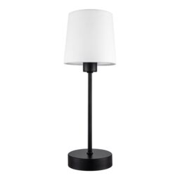 GoodHome Nunbird Plain Conical Matt Black & White Table Lamp - thumbnail 2