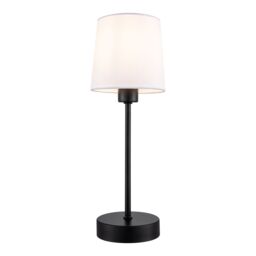 GoodHome Nunbird Plain Conical Matt Black & White Table Lamp - thumbnail 3