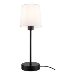 GoodHome Nunbird Plain Conical Matt Black & White Table Lamp - thumbnail 8