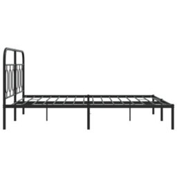 Berkfield Metal Bed Frame Without Mattress With Headboard Black 140X200Cm - thumbnail 5