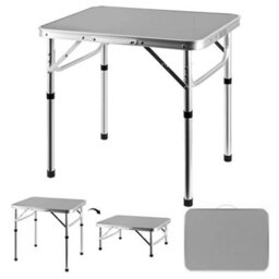 Light Grey Outdoor Portable Folding Camping Table Aluminium Carry Bbq Desk Kitchen Picnic