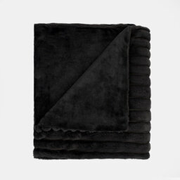 OHS Super Soft Faux Fur Ribbed Throw Fluffy Thick Fleece Bed Blanket - thumbnail 3