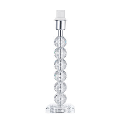 Happy Homewares Contemporary Clear K9 Crystal Glass Table Lamp Base With Faceted Spheres - image 1