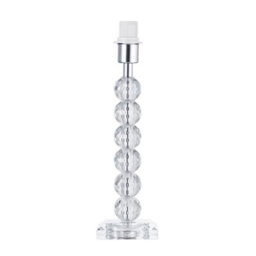 Happy Homewares Contemporary Clear K9 Crystal Glass Table Lamp Base With Faceted Spheres - thumbnail 1