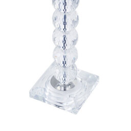 Happy Homewares Contemporary Clear K9 Crystal Glass Table Lamp Base With Faceted Spheres - thumbnail 2