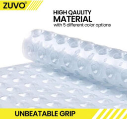 Zuvo Extra Long Bath Mat 100X40Cm Clear Non Slip Shower Mat With Suction And Machine Washable - thumbnail 5