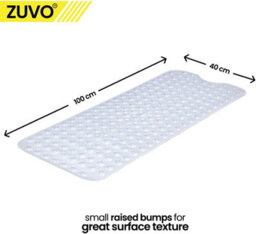 Zuvo Extra Long Bath Mat 100X40Cm Clear Non Slip Shower Mat With Suction And Machine Washable - thumbnail 2