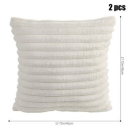 Living And Home Cozy Soft Plush Throw Pillow Cases Cushion Covers White And Fluffy Set Of 2 - thumbnail 7