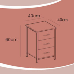 LEDREM Industrial Nightstand With 3 Drawers, Side Table For Bedroom And Living Room, Rustic Brown And Black - thumbnail 6