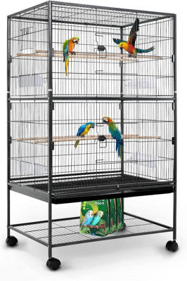 Hygrad Built to Survive Large 132Cm Flight Cage Stand Wheels Rolling Portable Metal Bird Cage Tray For Parrot Cockatiels Quaker Parakeets Green Cheek - image 1
