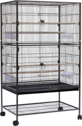 Hygrad Built to Survive Large 132Cm Flight Cage Stand Wheels Rolling Portable Metal Bird Cage Tray For Parrot Cockatiels Quaker Parakeets Green Cheek - thumbnail 4